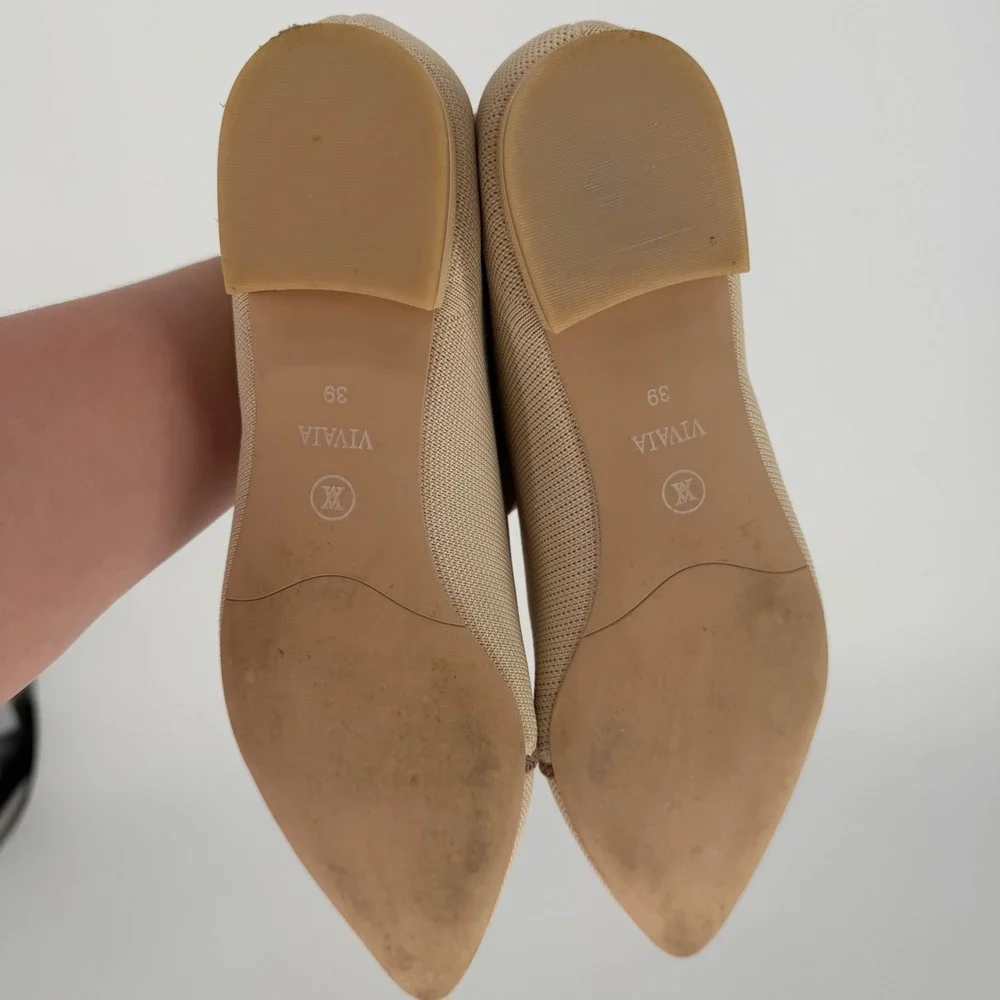 VIVAIA GRACE WOMEN'S CLASSIC LOAFERS HEELED OXFORDS IVORY BEIGE SIZE 39‎